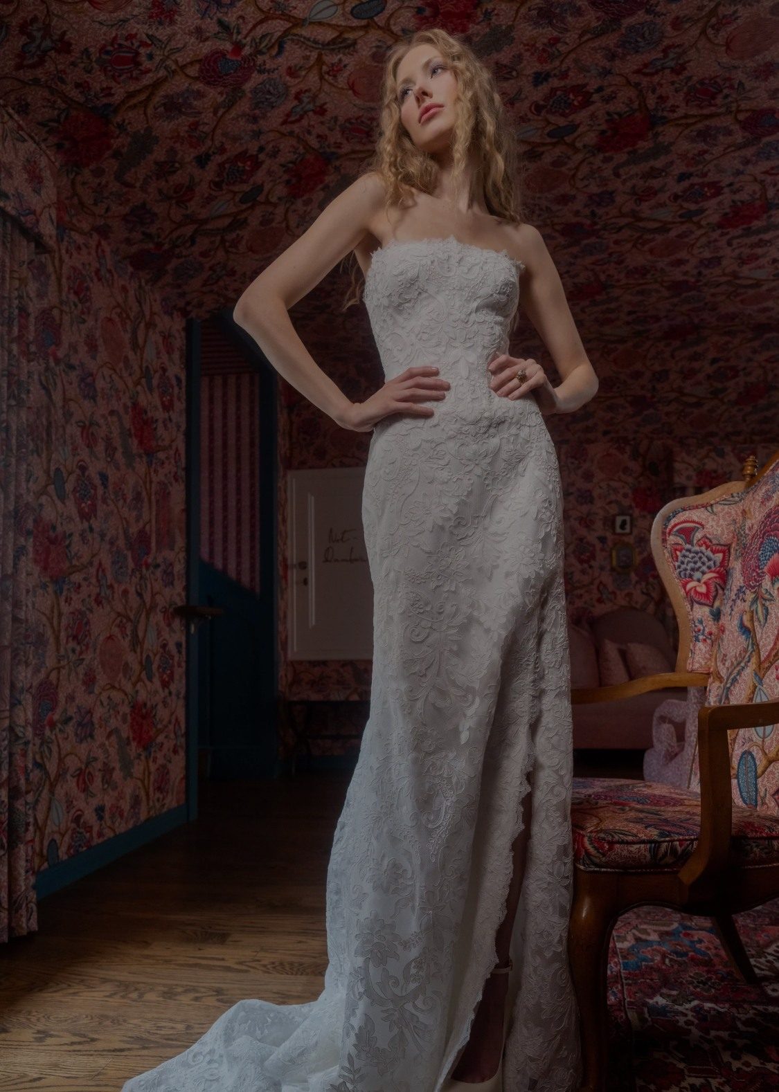 Photo of model wearing a Locket wedding gown