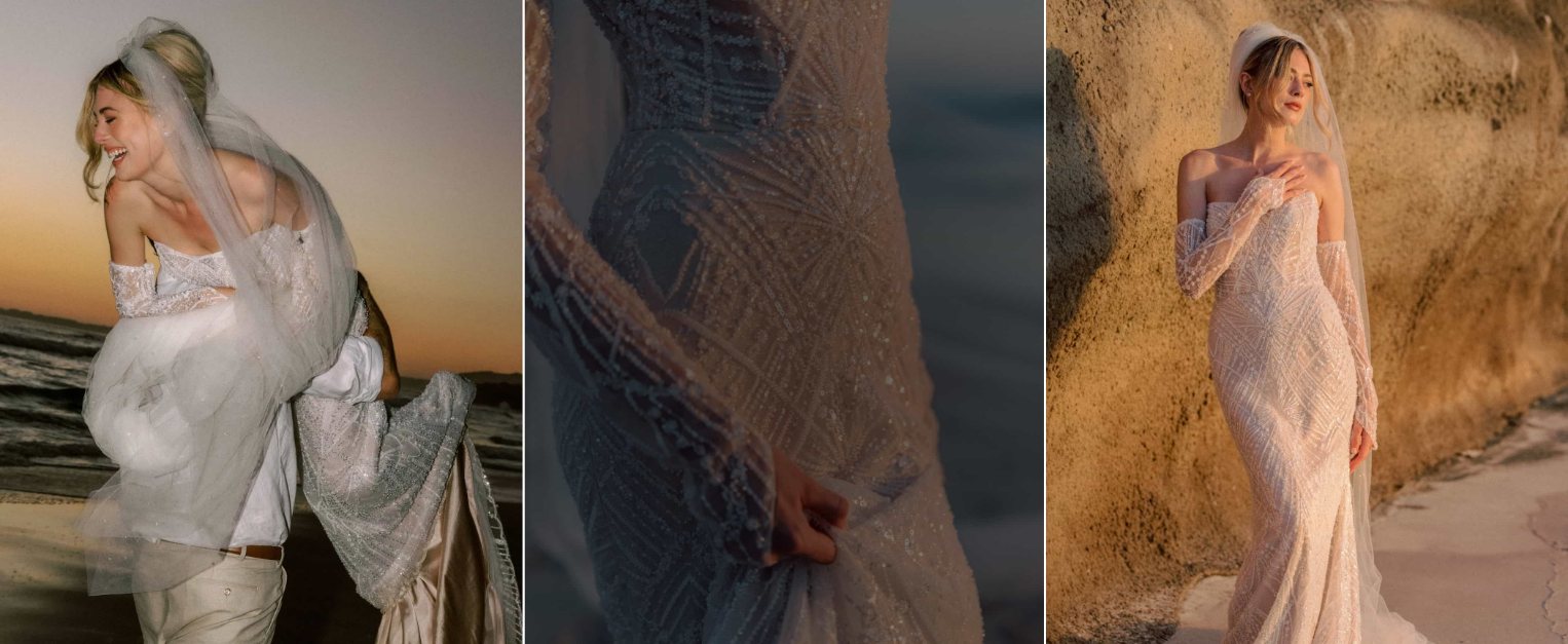 Photo of model wearing a Wtoo collection gown