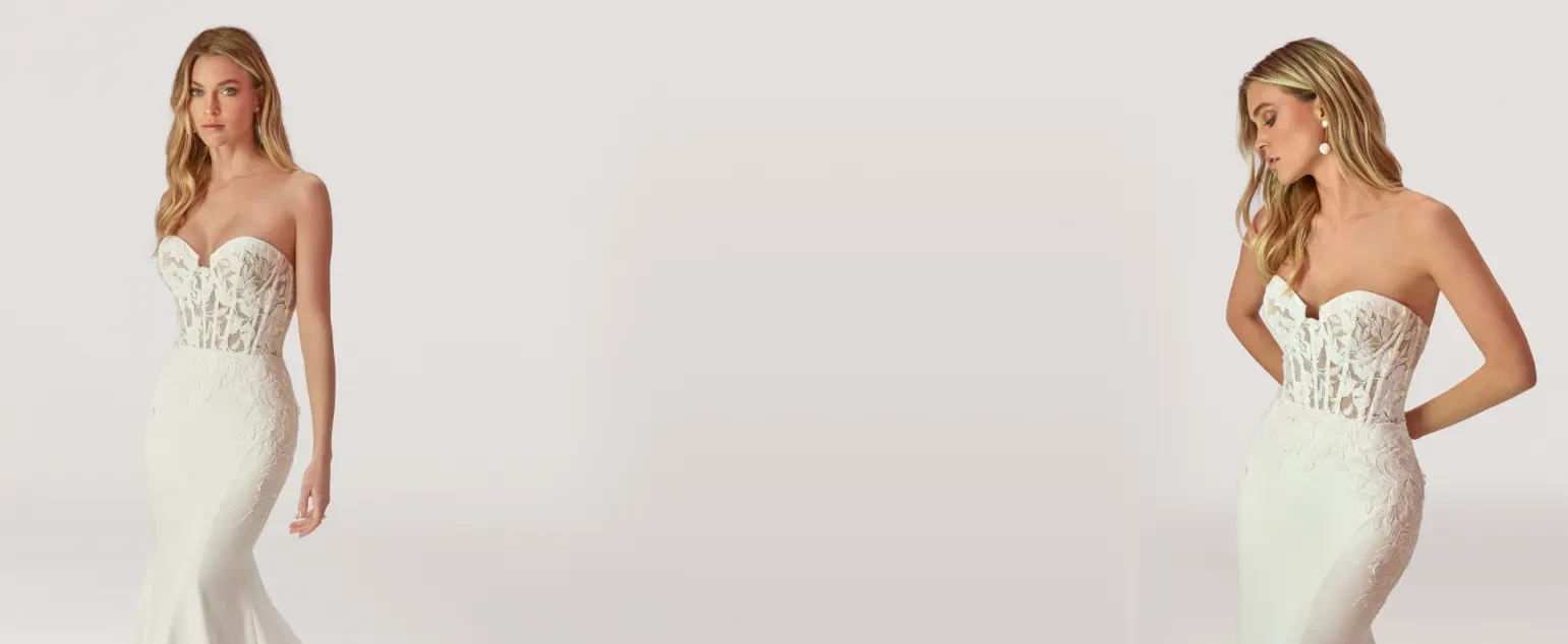 Photo of model wearing a Madison James collection gown