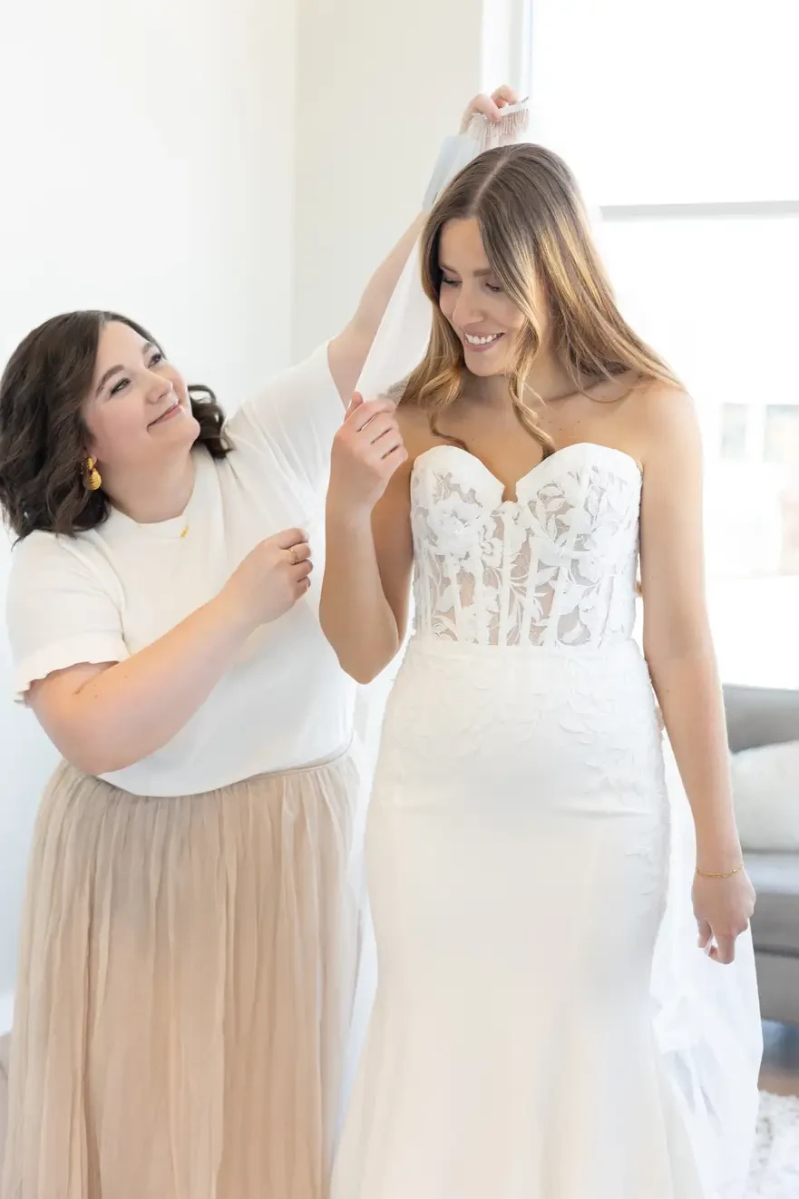 bliss bridal stylist and bride