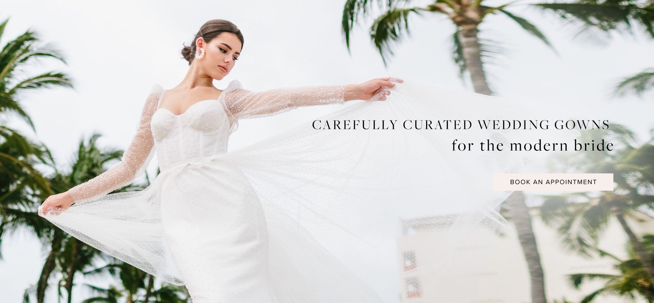 Find your dream wedding dress at Bliss Bridal. Desktop image.