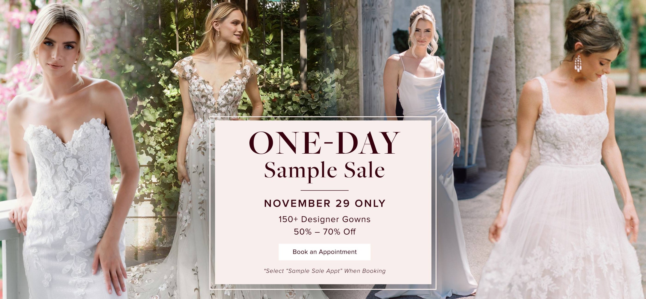 one day sample sale 2026 banner